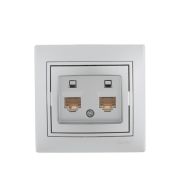 Розетка компьютерная 2-м СП Mira RJ45 сер. метал. LEZARD 701-1010-141