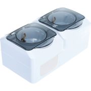 Розетка 2-м ОП Этюд 16А IP44 250В с заземл. защ. шторки с крышкой бел. SE PA16-244B