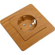 Розетка 1-м СП Glossa 16А IP20 с заземл. в сборе дерево дуб SE GSL000542