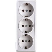 Розетка 3-м ОП Октава РС23-3-ОБ 16А IP20 с заземл. бел. GENERICA ERO31-K01-16-DC