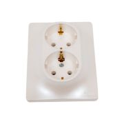 Розетка 2-м СП Glossa 16А IP20 с заземл. в сборе перламутр. SE GSL000624