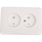 Розетка 2-м СП Хит 16А IP20 без заземл. защ. шторки бел. SE RS16-230-B