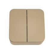 Выключатель 2-кл. ОП Blanca 10А IP20 (сх. 5) 250В с изолир. пластиной титан SE BLNVA105014