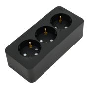 Розетка 3-м ОП Blanca 16А IP20 250В с заземл. защ. шторки с изолир. пластиной антрацит SE BLNRA011316