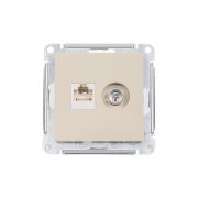 Розетка компьютерная + телевизионная 2-м AtlasDesign RJ45 кат.5E + TV механизм беж. SE ATN000289