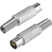 Разъем антенный на кабель штекер-TV никель с пружиной (блист.) Rexant 06-0016-A