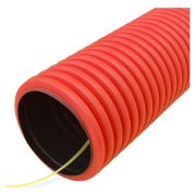 Труба гофрированная двустенная ПНД гибкая d50мм с протяжкой SN26 450 красн. (уп.50м) Промрукав PR15.0113