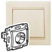 Розетка 1-м СП Valena 16А IP20 2P+E с заземл. немецк. стандарт механизм сл. кость (DIY-упак.) IEK 695612