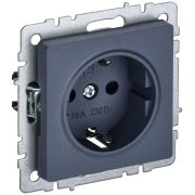 Розетка 1-м СП BRITE РС11-1-0-БрМ 16А с заземл. без защ. шторки механизм маренго IEK BR-R11-16-K35