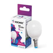 Лампа светодиодная 10.5Вт шар 6500К холод. бел. E14 220В КОСМОС LkeLED10.5wGL45E1465