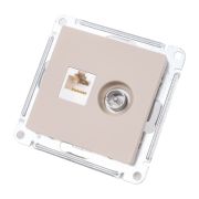 Розетка компьютерная + телевизионная 2-м AtlasDesign RJ45 кат.5E песочн. SE ATN001289