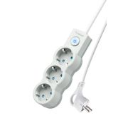 Удлинитель 3х5м с заземл. 10А IP20 2200Вт 220В защ. шторки ПВС 3х1 с выкл. бел. КОСМОС YKsm5m-3g-Z-V10A-W