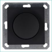 Светорегулятор поворотно-нажимной (диммер) LED 30-400Вт 1gang 2way механизм черн. матов. soft touch Jasmart G4012PB